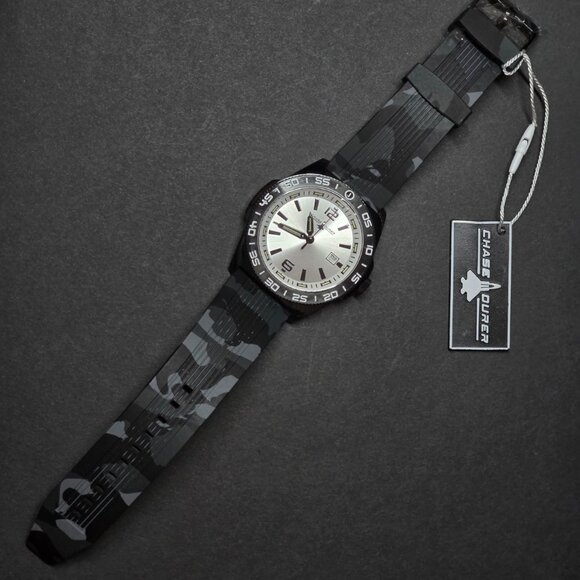 Chase Durer Men’s 45mm Silver Sun-Ray Dial Quartz Watch CDW-0175 - Picture 4 of 11